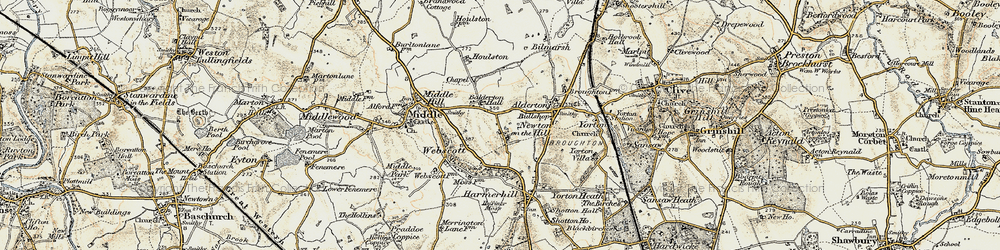 Old map of Newton on the Hill in 1902