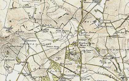 Old map of Newton on the Moor in 1901-1903