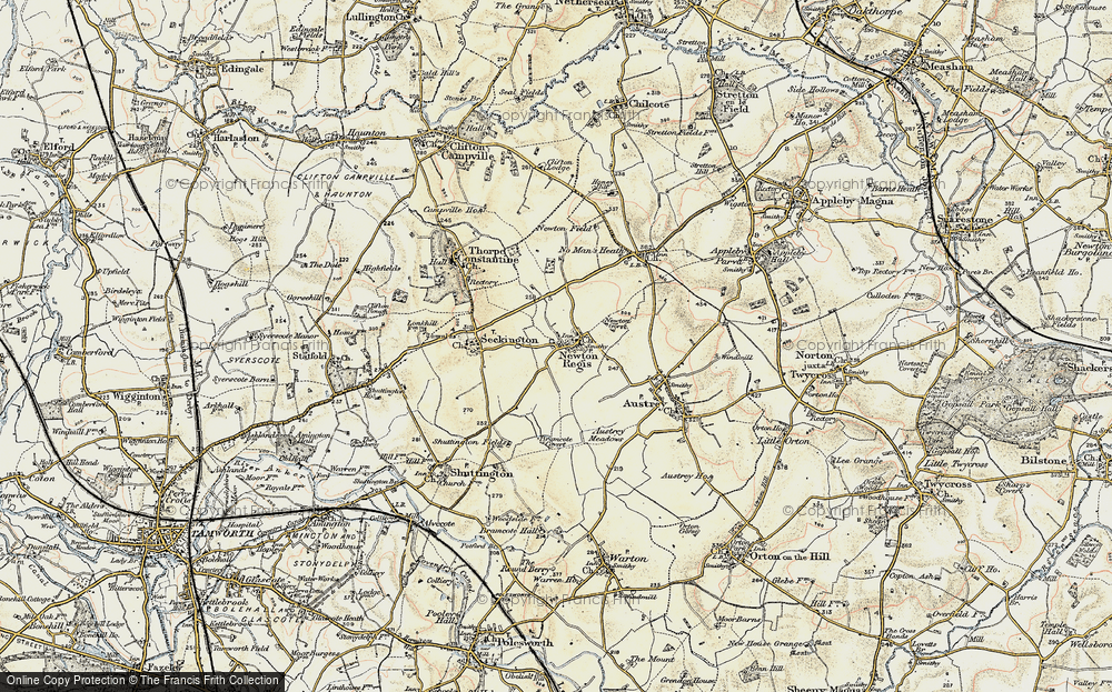 Old Map of Historic Map covering Bramcote Covert in 1902