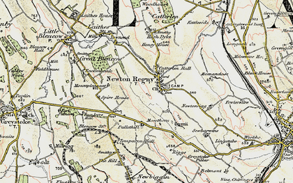 Old map of Newton Reigny in 1901-1904