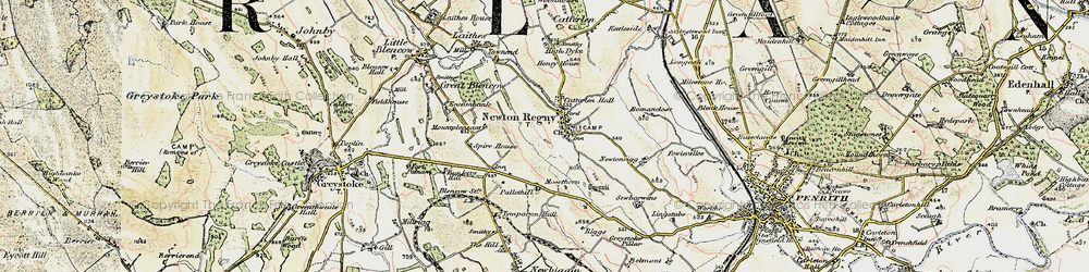 Old map of Newton Reigny in 1901-1904