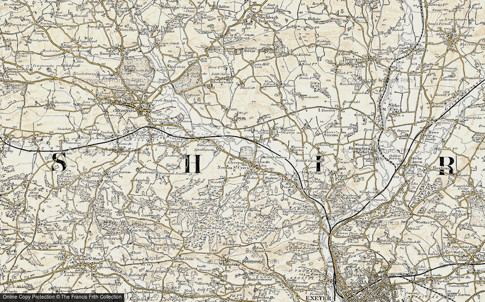Old Map of Newton St Cyres, 1899-1900 in 1899-1900