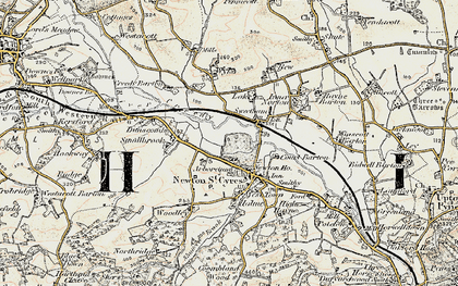 Old map of Newton St Cyres in 1899-1900