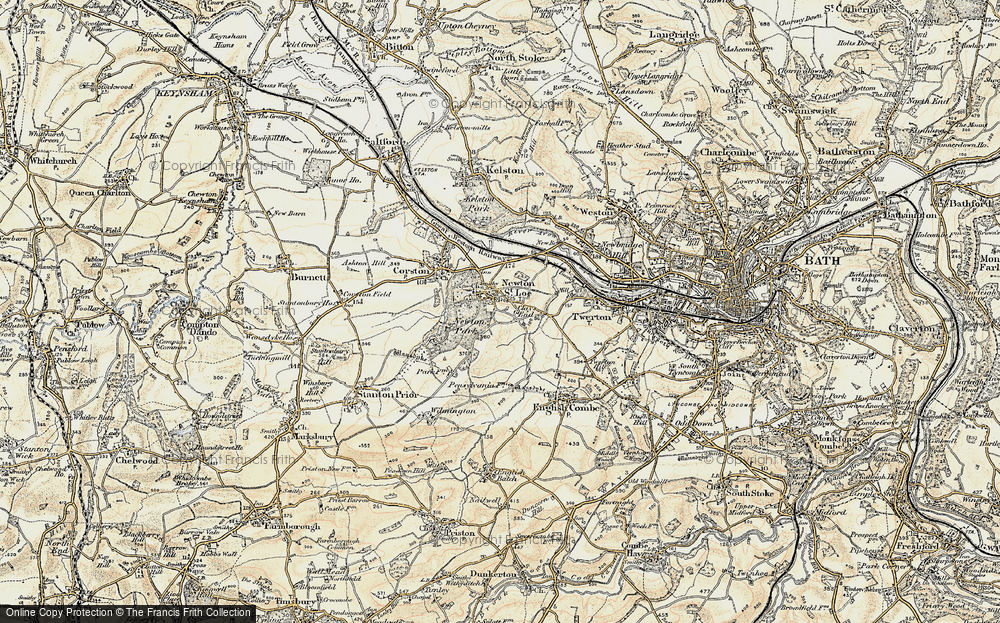 Old Map of Newton St Loe, 1899 in 1899