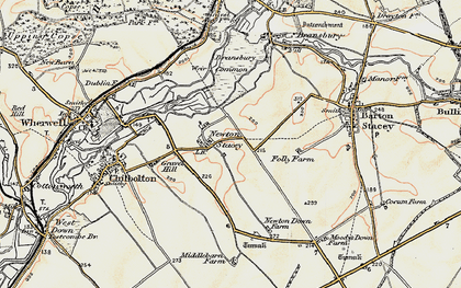 Old map of Newton Stacey in 1897-1900