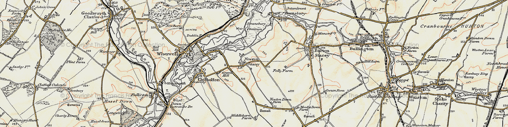 Old map of Bransbury Common in 1897-1900
