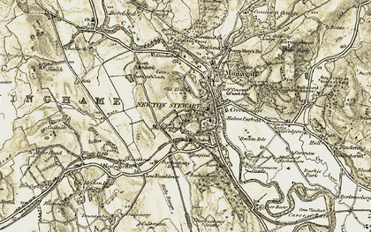 Old map of Newton Stewart in 1905