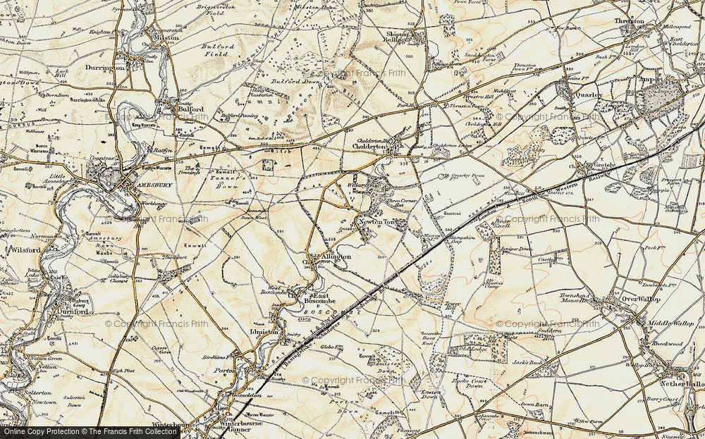 Old Map of Newton Tony, 1897-1899 in 1897-1899