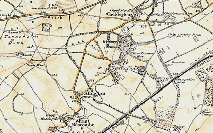Old map of Newton Tony in 1897-1899