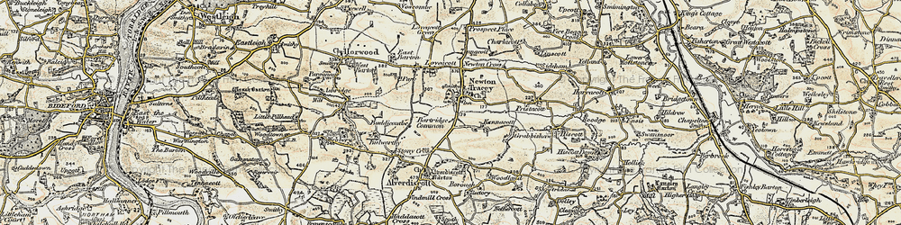 Old map of Newton Tracey in 1900