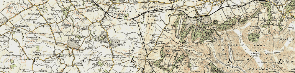 Old map of Newton under Roseberry in 1903-1904
