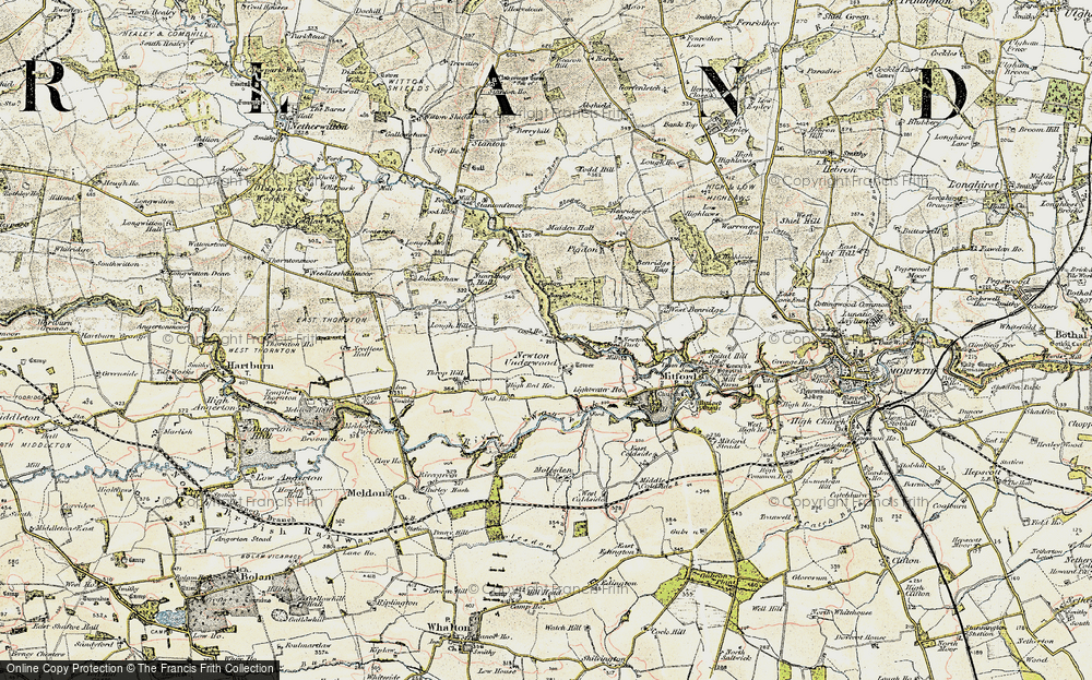 Old Map of Newton Underwood, 1901-1903 in 1901-1903