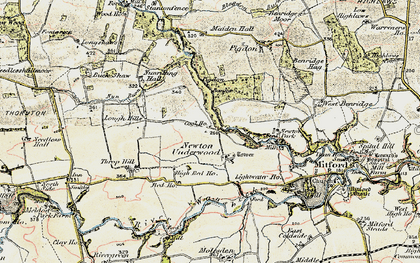 Old map of Newton Underwood in 1901-1903