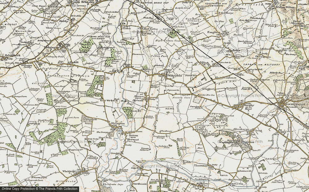 Old Map of Newton upon Derwent, 1903 in 1903