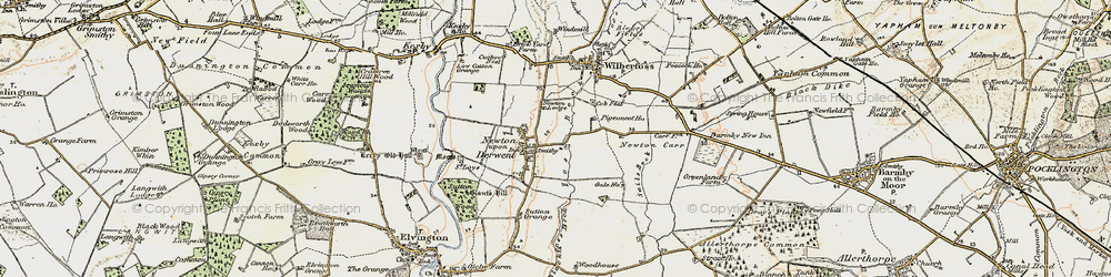 Old map of Newton upon Derwent in 1903