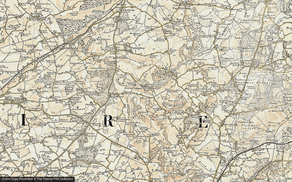 Old Map of Historic Map covering Newton Valence Place in 1897-1900