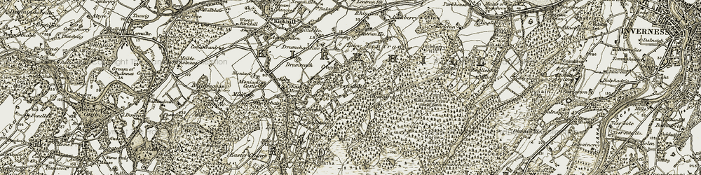 Old map of Wester Craggach in 1908-1912
