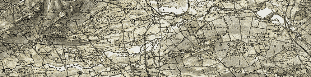 Old map of Ballownie in 1907-1908