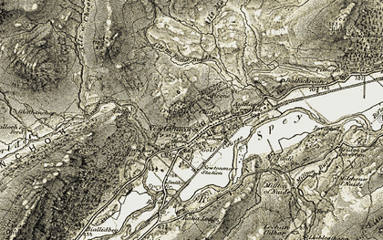 Old map of Biallaid in 1908