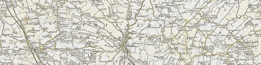 Old map of Newtown in 1897-1898