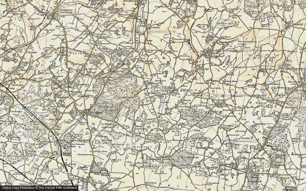 Old Map of Historic Map covering Hipley in 1897-1899
