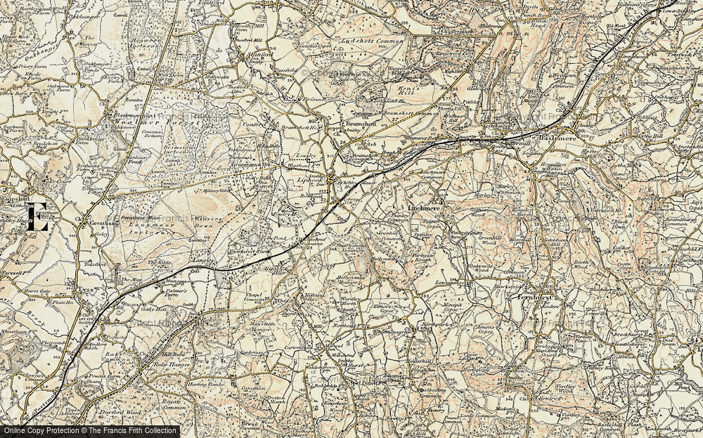 Old Map of Historic Map covering Wheatsheaf Common in 1897-1900