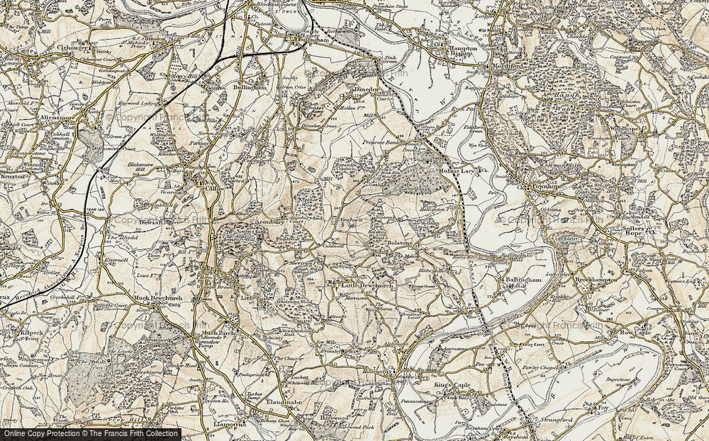 Old Map of Historic Map covering Caldicott in 1899-1900
