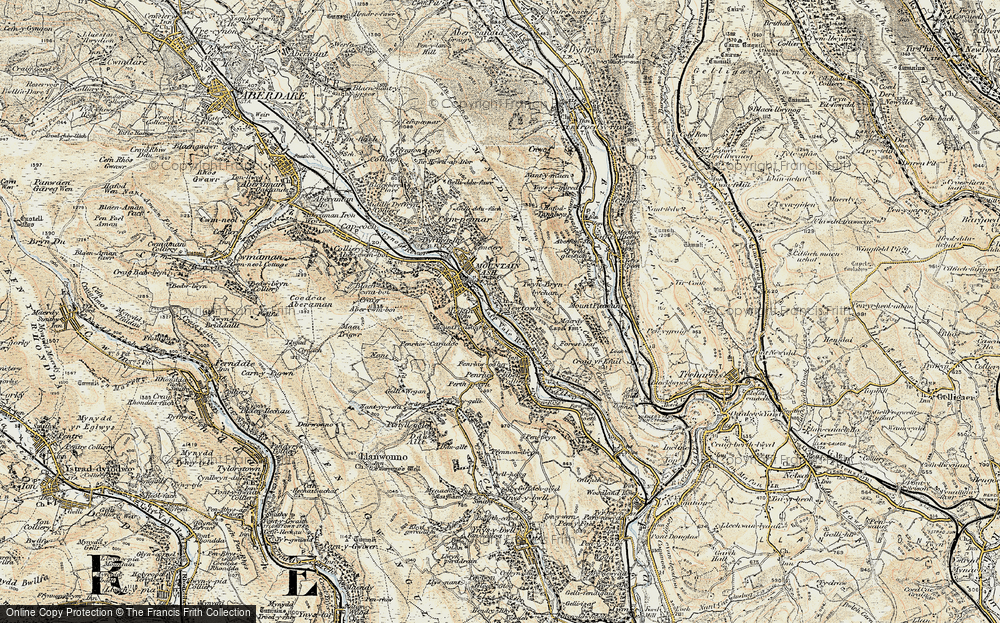 Old Map of Newtown, 1899-1900 in 1899-1900