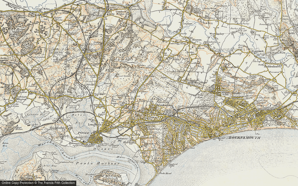 Old Map of Historic Map covering Poole in 1899-1909