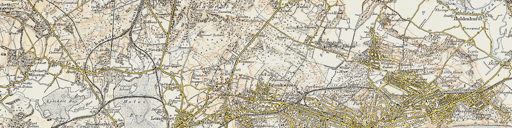 Old map of Newtown in 1899-1909