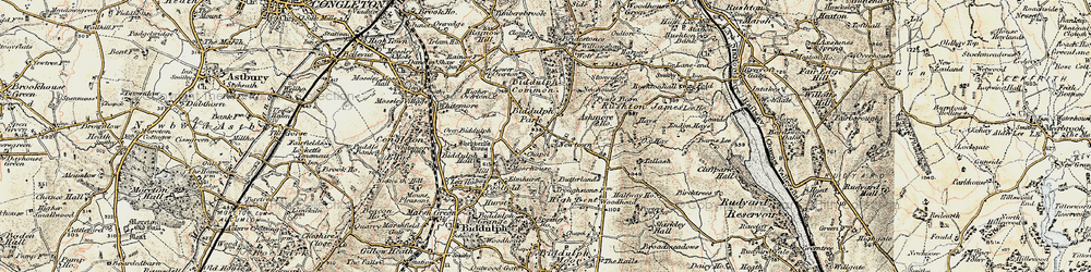 Old map of Biddulph Common in 1902-1903