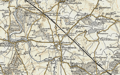 Old map of Boreatton Ho in 1902
