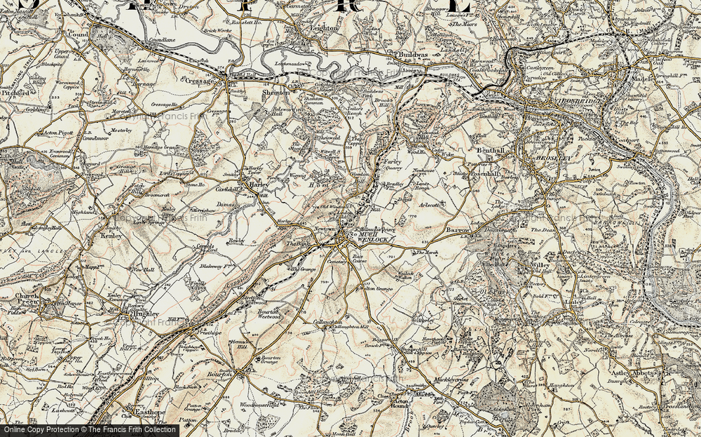 Old Map of Historic Map covering St Milburga's Priory in 1902