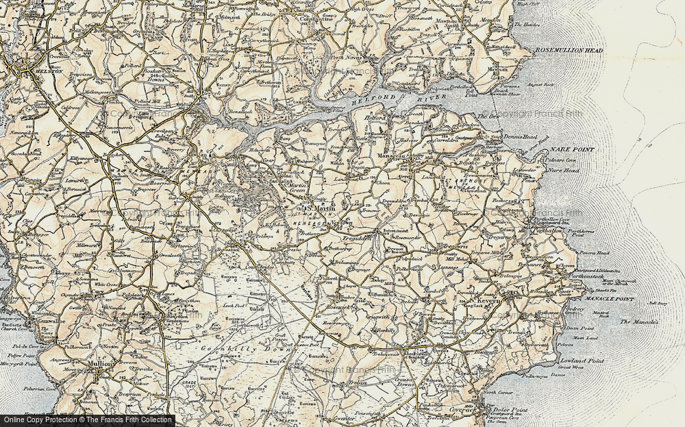 Old Map of Newtown-in-St Martin, 1900 in 1900