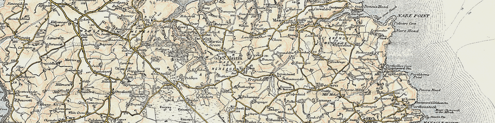 Old map of Withan in 1900