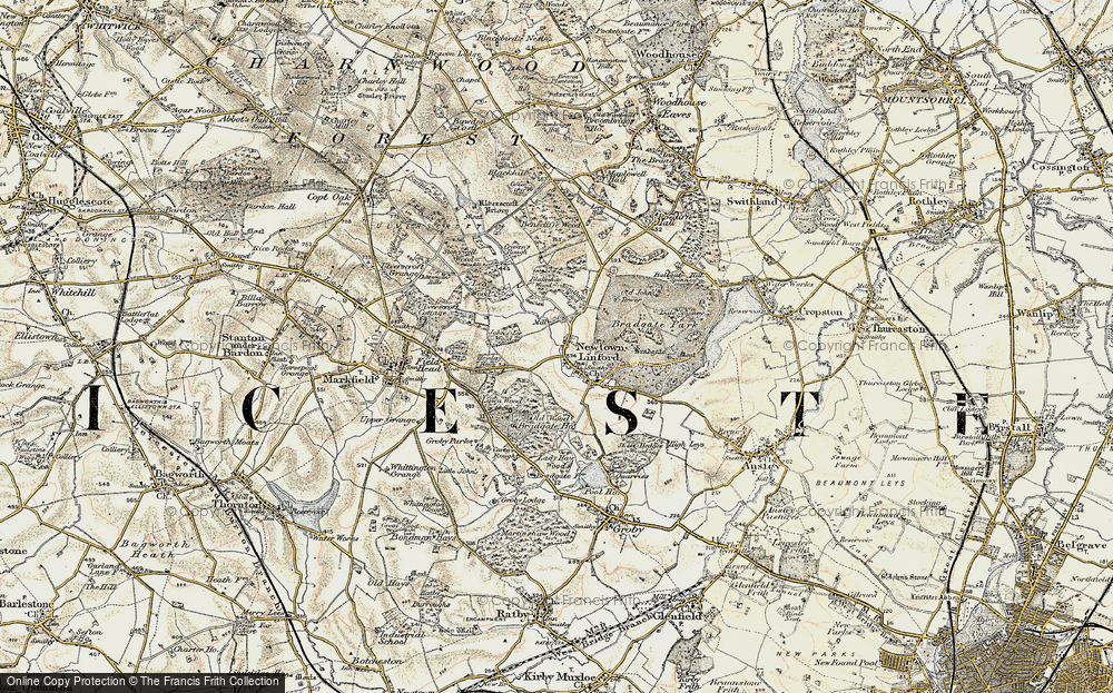 Old Map of Historic Map covering Bradgate in 1902-1903