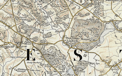 Old map of Lea Wood in 1902-1903