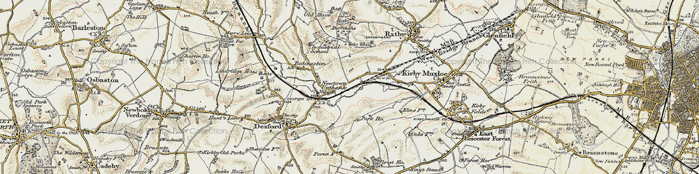 Old map of Newtown Unthank in 1901-1903