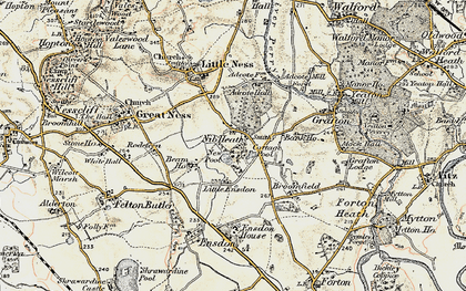 Old map of Little Ensdon in 1902