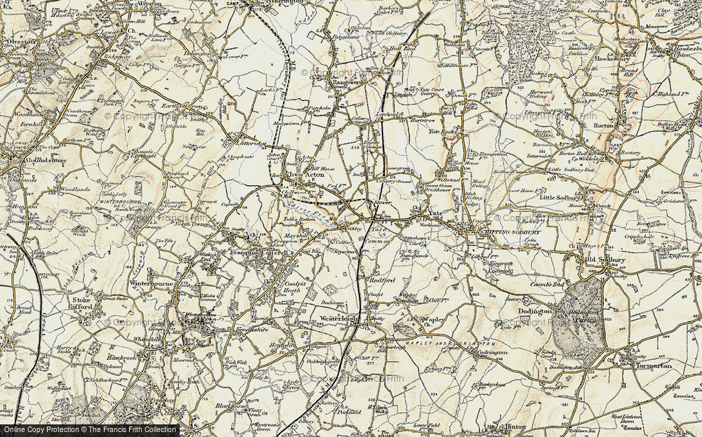 Old Map of Historic Map covering Tubb's Bottom in 1899