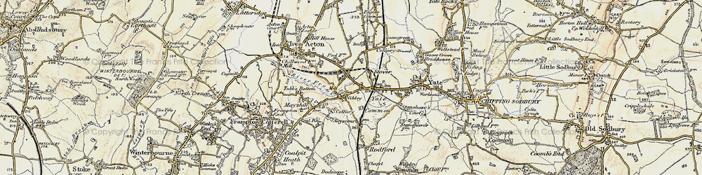 Old map of Tubb's Bottom in 1899