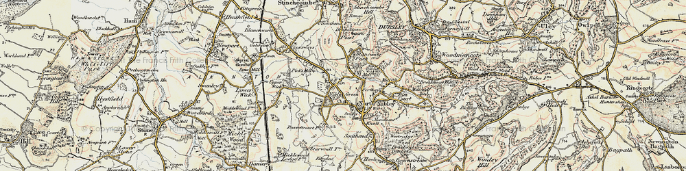 Old map of Nibley Green in 1898-1900