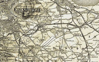 Old map of Niddrie in 1903-1904