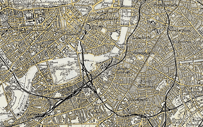 Old map of Nine Elms in 1897-1902