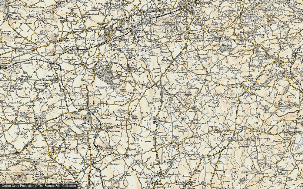 Old Map of Nine Maidens Downs, 1900 in 1900