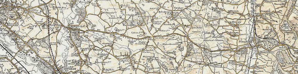 Old map of Nine Oaks in 1899