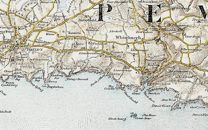 Old map of Nine Wells in 0-1912