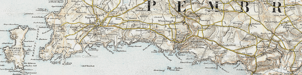 Old map of Nine Wells in 0-1912