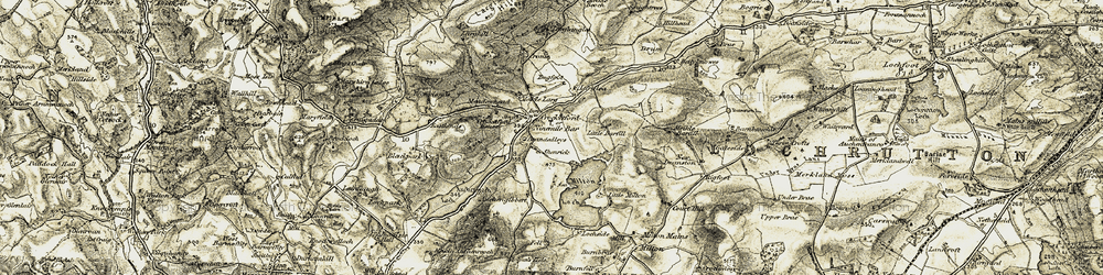 Old map of Auchenreoch Loch in 1904-1905