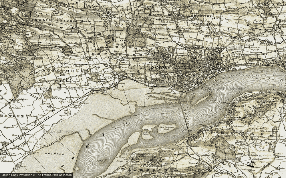 Old Map of Ninewells, 1907-1908 in 1907-1908